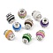 Rondelle Strip Plastic European Beads, Rack Plating Brass Rhinestone Large Hole Beads, Long-Lasting Plated, Mixed Color, 14x14.5mm, Hole: 4mm
