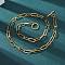 Unisex PVD Vacuum Plating 304 Stainless Steel Paperclip Chain Necklaces, with Toggle Clasps, Golden, 17.71 inch(45cm)