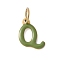 304 Stainless Steel Enamel Charms, with Jump Ring, Ion Plating(IP), Golden, Letter Q, 12x10x1mm, jump ring: 6x0.8mm, 4.5mm inner diameter