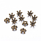5-Petal Tibetan Style Alloy Bead Caps, Cadmium Free & Nickel Free & Lead Free, Star, Antique Bronze, 7x4mm, Hole: 1mm, about 4200pcs/1000g