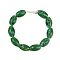 Opaque Handmade Lampwork Beads, Oval, Green, 19~21x12~13mm, Hole: 2~3mm