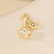 Metal Micro Pave Cubic Zirconia Pendants, Flower, Golden, 16x15mm