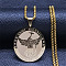 Stainless Steel Box Chain Necklace for Men, St.Michael Cathedral Medal Pendant Necklaces