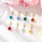 Flower Glass Pendant Decorations, with Zinc Alloy Lobster Claw Clasps, Golden, 27mm
