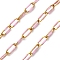 304 Stainless Steel Enamel Cable Chains, Soldered, with Spool, Ion Plating(IP), Real 18K Gold Plated, Pearl Pink, 6.5x3x0.5mm, about 32.81 Feet(10m)/Roll