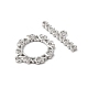 Brass Pave Clear Cubic Zirconia Toggle Clasps KK-P234-83P-3