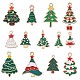 Sunnyclue 1 caja 52 piezas encantos de árbol de Navidad encanto de esmalte verde árboles de Navidad de invierno encantos de rhinestone nieve surtido lindos encantos de Navidad para hacer joyas encanto diy collar pendientes pulseras artesanales ENAM-SC0003-56-1