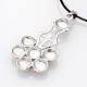 Platinum Tone Chakra Jewelry Zinc Alloy Bezel Gemstone Pendant Necklaces NJEW-JN01154-4