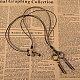 Vintage Leather Cord Pendant Necklaces NJEW-M175-08-1