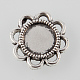 Tibetan Style Antique Silver Alloy Flower Tray Cabochon Settings X-TIBE-M021-04AS-1