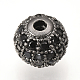 Perles de zircone cubique micro pave en Laiton ZIRC-Q013-6mm-143B-3
