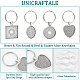 UNICRAFTALE 12pcs Heart Flat Round Oval Square Alloy Keychains with 304 Stainless Steel Split Key Rings and Transparent Glass Cabochons Antique Silver Keychains for Jewlery Making 5.5~6cm KEYC-UN0001-11-5