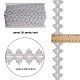 ポリエステルレースリボン  花柄レーストリム  服飾材料  銀  1-3/8インチ（34mm） OCOR-WH0082-20B-2