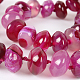 Glossy Dyed Natural Agate Rondelle Bead Strands G-E212-05-1