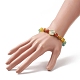 Gemma mista naturale e sintetica tinta e braccialetto elasticizzato con perline vergine Maria in ottone BJEW-JB09321-4