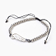 Bracelets de perles tressées avec intercalaires perles rondes lisses en 304 acier inoxydable BJEW-JB03834-05-1