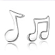 Boucles d'oreilles à tige en forme de note de musique en laiton plaqué platine véritable EJEW-EE0002-002-1