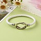 Braided Imitation Cowhide Leather Cord Bracelets for Couple BJEW-JB06443-49