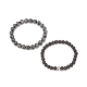 Ensemble de bracelets extensibles en pierre naturelle et pierre de lave 2pcs 2 styles BJEW-JB08193-6