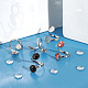 Unicraftale diyブランクドームリング作成キット  フラットラウンド真鍮オープンカフリングセッティングを含む  ガラスカボション  プラチナ  36個/箱 DIY-UN0004-56-2
