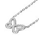 TINYSAND Rhodium Plated 925 Sterling Silver Cubic Zirconia Wings of Butterfly Necklace TS-N393-S-2