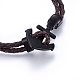 Braided Leather Cord Multi-strand Bracelets BJEW-F347-05-4