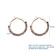 Beaded Hoop Earrings X-EJEW-JE03830-02-3