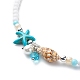 4 pièces 4 styles de perles naturelles et coquillages et ensemble de colliers de perles turquoises synthétiques teints NJEW-JN04039-5