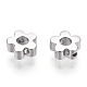Rhodium Plated 925 Sterling Silver Beads STER-T004-74P-2