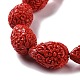 Fili di perle di gemme di fiori intagliate a forma di goccia di corallo sintetico colorato CORA-L009-02-2