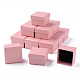 正方形の厚紙リングボックス  内部のスポンジ  ピンク  2x2x1-3/8インチ（5x5x3.5cm） CBOX-S020-02-2