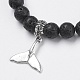Natural Lava Rock Beads Charm Bracelets BJEW-O161-24-2
