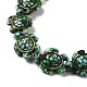 Brins de perles synthétiques teintes en turquoise G-P507-05D-4