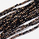 Faceted Rondelle Half Plated Electroplate Glass Beads Strands EGLA-M009-3mm-06-1