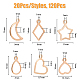 DICOSMETIC 120Pcs 6 Style 304 Stainless Steel Charms STAS-DC0014-93-2
