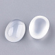 半透明の樹脂カボション  オーバル  ホワイトスモーク  17.5~18x13x6mm X-RESI-S362-13x18-15-2