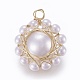 Colgantes de perlas de imitación de plástico abs KK-T039-30G-3
