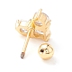 女性のためのハートクリアキュービックジルコニアスタッドピアス  スクリューバックボール耳珠付きの可憐な真鍮のイヤリング  ゴールドカラー  8x10x4mm  ピン：0.7mm EJEW-A065-09G-2