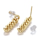 Boucles d'oreilles pendantes à chaîne gourmette en laiton EJEW-F260-07B-G-2