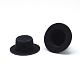 布地帽子パーツ  DIYクラフト装飾  内側にプラスチックで  ブラック  40~41x16mm X-AJEW-R078-4.0cm-07-1