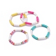 Bracelets élastiques faits à la main de perles heishi en pâte polymère BJEW-JB05091-1