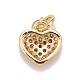 Brass Micro Pave Cubic Zirconia Charms KK-A161-13G-2