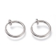 304 Stainless Steel Retractable Clip-on Hoop Earrings STAS-O135-01D-1