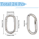 SUNNYCLUE 1 Box 24Pcs Trigger Spring O Rings O Ring Clips 44x25mm Rounded Rectangle Purse Ring Clip Clasps Spring Key Ring Carabiner Clips Keyring Snap Hooks Buckles for Jewelry Clasps DIY Crafts PALLOY-SC0004-22-2