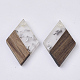 Colgantes de resina transparente y madera de nogal RESI-T042-01-A02-1