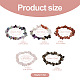 Fashewelry 5 pz 5 bracciali elastici per donna con perline in pietra mista naturale BJEW-FW0001-03-3