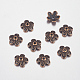 Coppette copriperla di perline stile tibetano X-TIBEB-LF0202YKG-R-FF-2