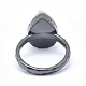Electroplate Natural Druzy Quartz Crystal Finger Rings RJEW-I055-02B-RS-3