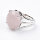 Anillos de dedo de cuarzo natural rosa ajustables RJEW-F075-01O-2