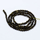 Naturale lucentezza dorata perle di ossidiana fili G-J369-16-3mm-2